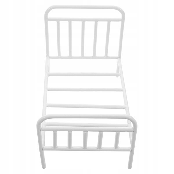 Mini letto in ferro bianco per casa delle bambole, design realistico e decorativo