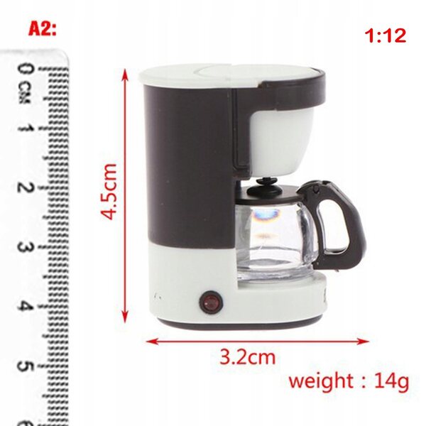 Mini espresso in scala 1:12 per casa delle bambole, accessorio cucina decorativo