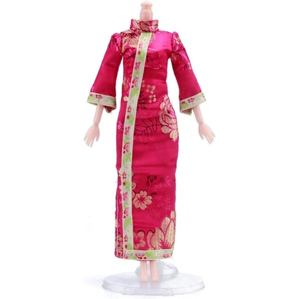 Abito Tradizionale Cheongsam per Bambola 11 Pollici in Tessuto Elegante