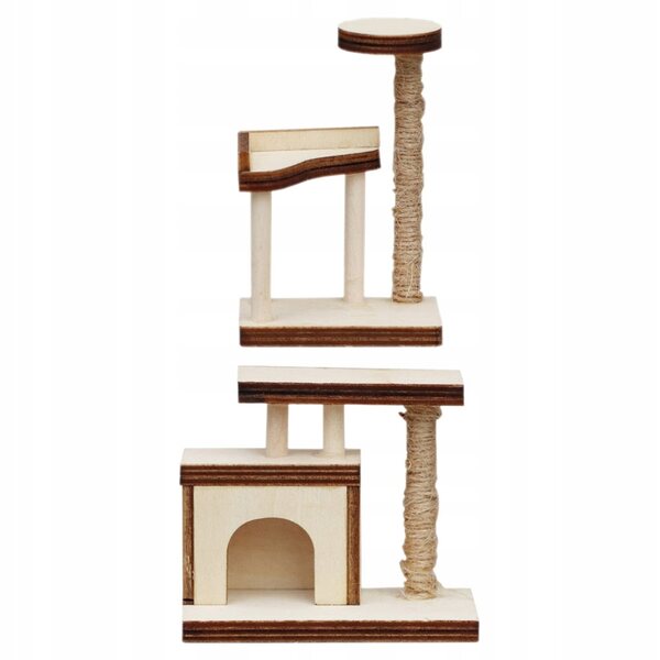 Set 2 Drapaki in Legno Miniature per Casa delle Bambole - Accessori Realistici per Gatti
