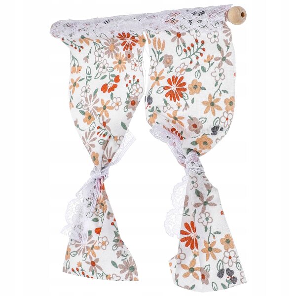 Mini Tenda Bianca per Casa delle Bambole - Decorazione Finestra in Tessuto