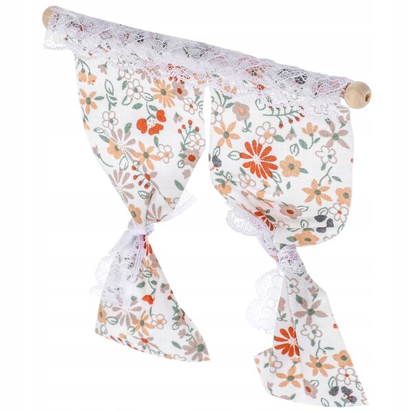 Mini Tenda Bianca per Casa delle Bambole - Decorazione Finestra in Tessuto