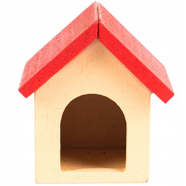 Mini casetta in legno rossa per canna decorativa 5x4,4x4 cm per mini arredo