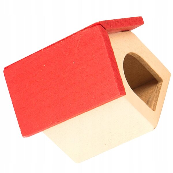 Mini casetta in legno rossa per canna decorativa 5x4,4x4 cm per mini arredo