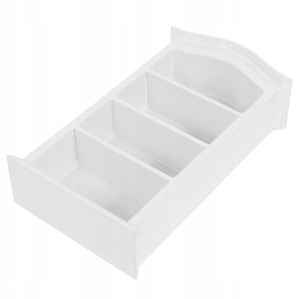 Miniatura in legno bianco: scaffale per libri per casa delle bambole 1/12