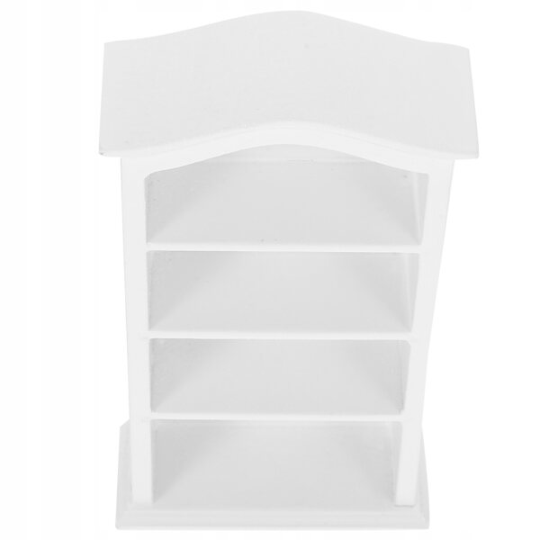 Miniatura in legno bianco: scaffale per libri per casa delle bambole 1/12