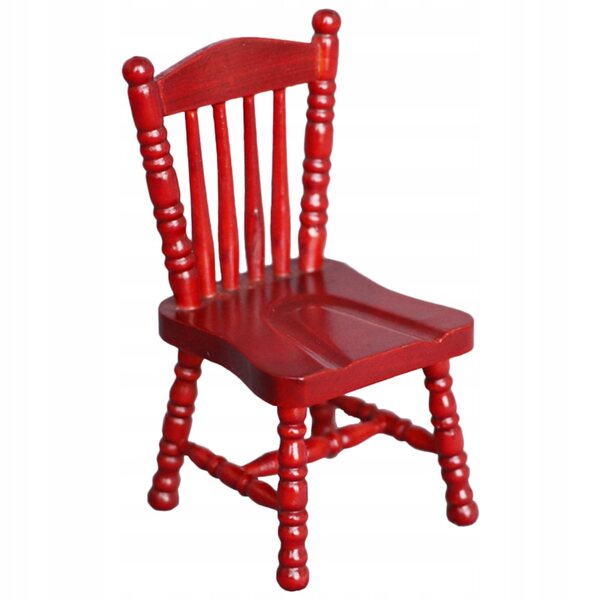 Mini sedia in legno di betulla rossa, decorazione durevole e leggera per casa delle bambole