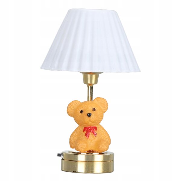 Dekorative LED-Puppenhauslampe mit Teddybär und warmem Licht