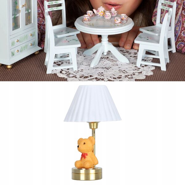 Dekorative LED-Puppenhauslampe mit Teddybär und warmem Licht