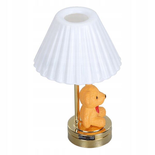Dekorative LED-Puppenhauslampe mit Teddybär und warmem Licht