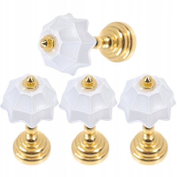 Set 4 Mini Lampade Da Tavolo Dorate per Casa delle Bambole, Realistiche e Dettagliate