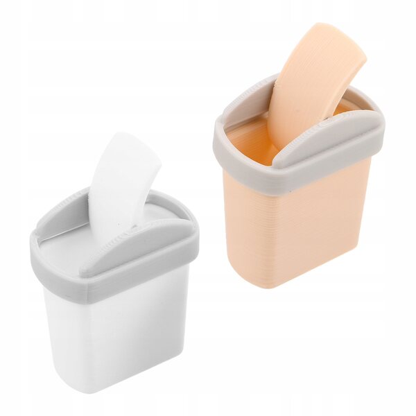 Set di 2 Mini Cestini per Rifiuti con Coperchio per Casa delle Bambole 1:12