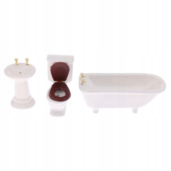 1/12 Miniatur-Porzellan-Badezimmer-Set für modernes Puppenhaus
