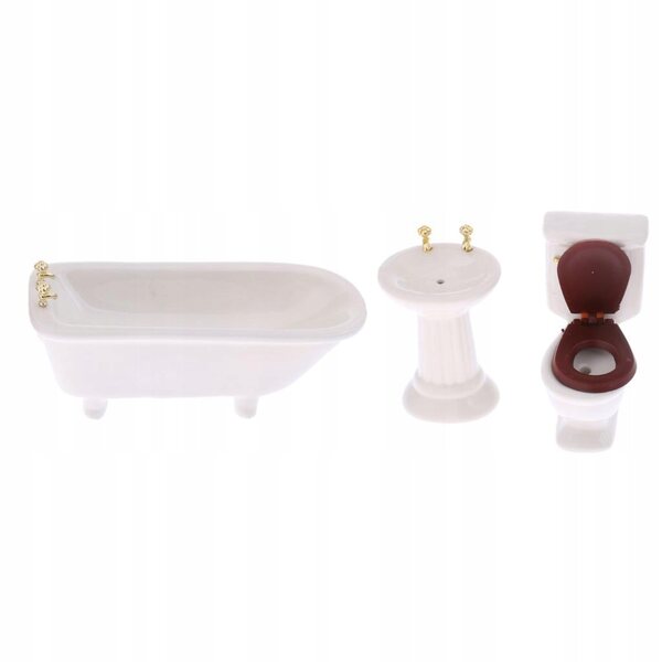 1/12 Miniatur-Porzellan-Badezimmer-Set für modernes Puppenhaus