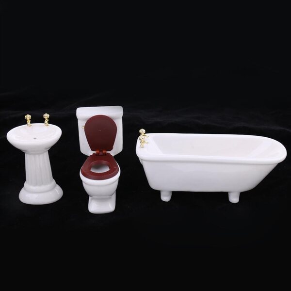 1/12 Miniatur-Porzellan-Badezimmer-Set für modernes Puppenhaus