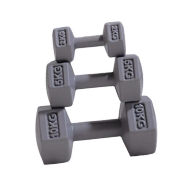 Set 3 Miniature Hantle Grigie per Decorazioni e Dollhouse, Mini Kettle Bell