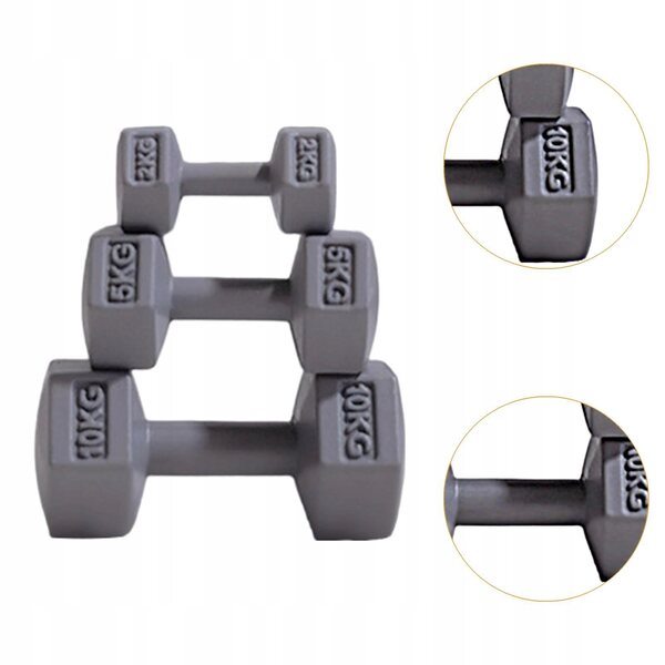 Set 3 Miniature Hantle Grigie per Decorazioni e Dollhouse, Mini Kettle Bell