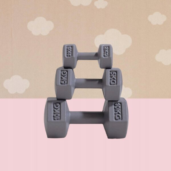 Set 3 Miniature Hantle Grigie per Decorazioni e Dollhouse, Mini Kettle Bell