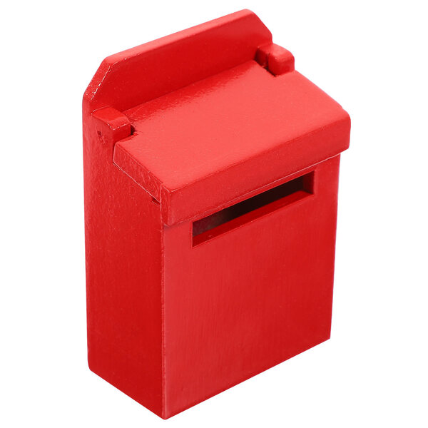 Mini casetta cassetta postale in legno rossa per arredamento casa 7x4,5x2,5 cm
