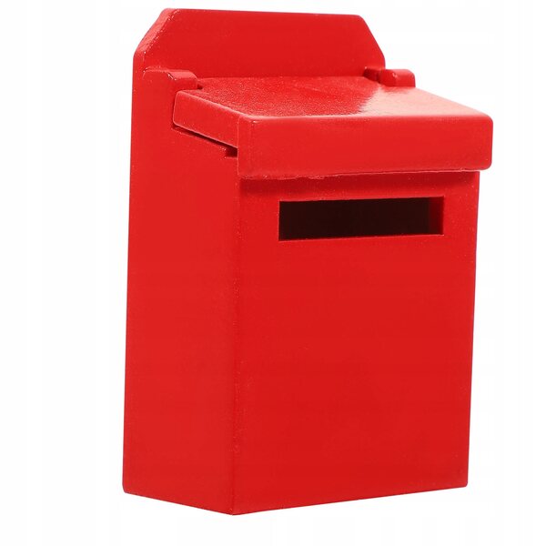 Mini casetta cassetta postale in legno rossa per arredamento casa 7x4,5x2,5 cm