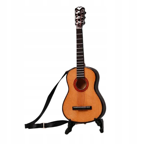 2x Drewniana gitara elektryczna w skali 1/6 z miniaturowymi zabawkami do musicalu
