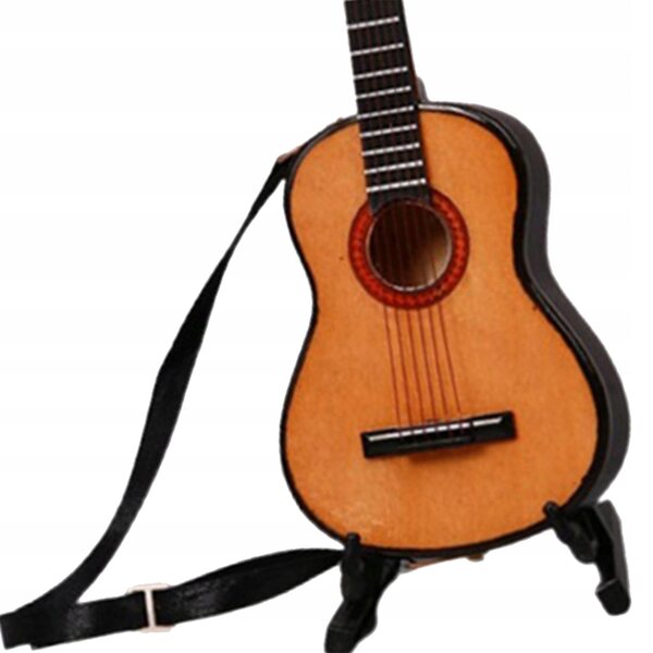 2x Drewniana gitara elektryczna w skali 1/6 z miniaturowymi zabawkami do musicalu