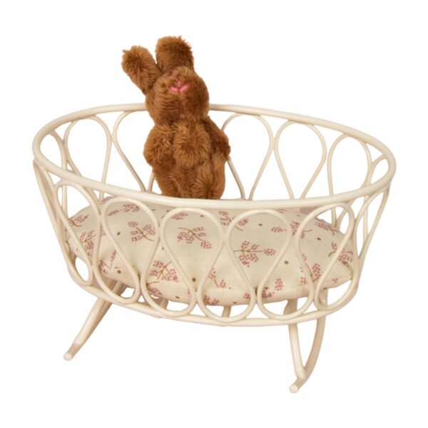 1:12 Puppenhaus-Miniaturbett mit braunem Hasen