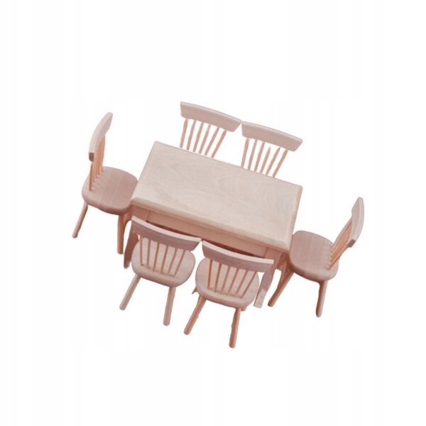 Mini set tavolo e sedie in legno per bambini, decorazione artigianale rosa