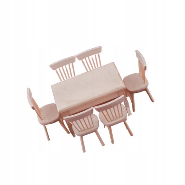 Mini set tavolo e sedie in legno per bambini, decorazione artigianale rosa