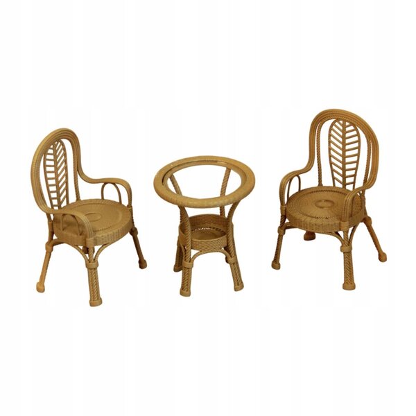 Set 1:12 Sedie e Tavolo da Giardino per Case delle Bambole in Resina