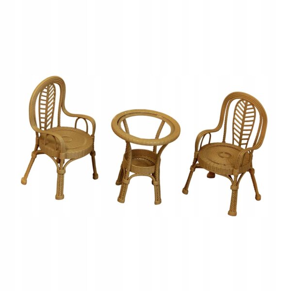 Set 1:12 Sedie e Tavolo da Giardino per Case delle Bambole in Resina