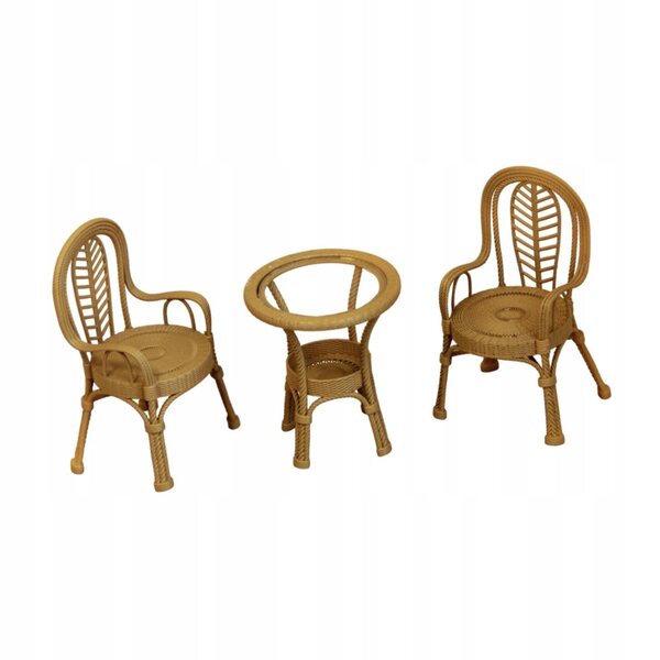 Set 1:12 Sedie e Tavolo da Giardino per Case delle Bambole in Resina