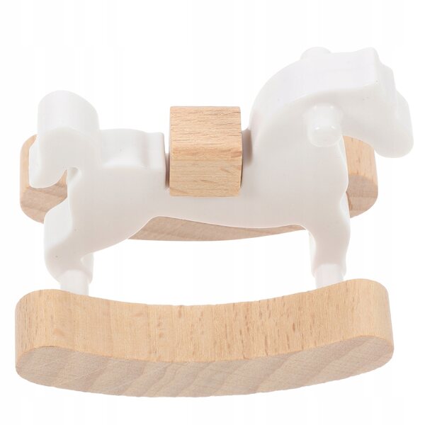 Mini Cavallo a Dondolo in Legno Bianco per Case delle Bambole Decorazione