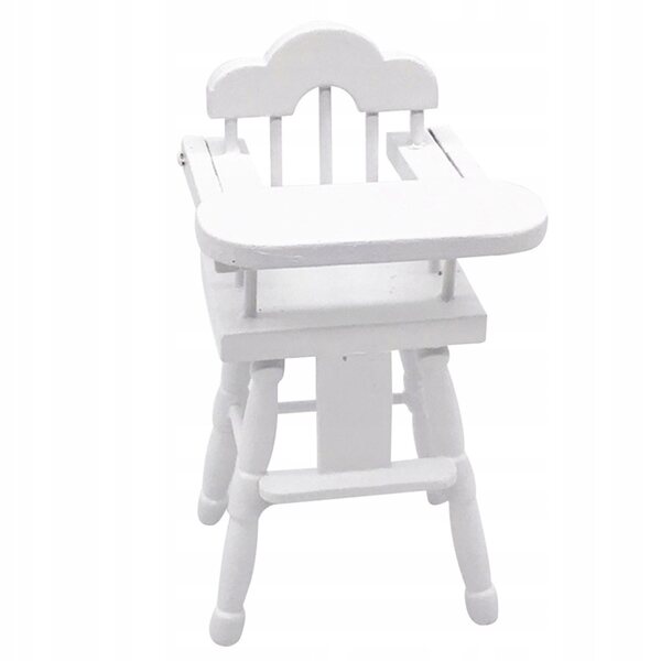 Mini Seggiolone in Legno Bianco per Bambole Scale 1/12 - Decorazione e Gioco