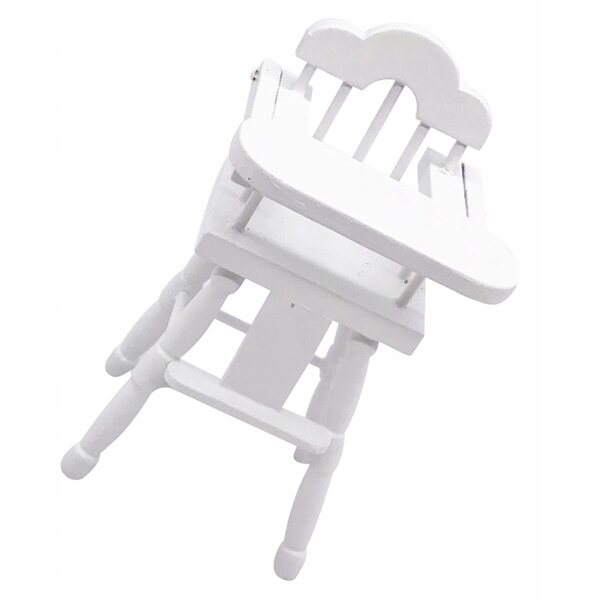 Mini Seggiolone in Legno Bianco per Bambole Scale 1/12 - Decorazione e Gioco