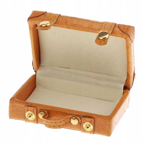1:6 Vintage PU Leder Koffer Miniatur für Puppenhaus, Gelb