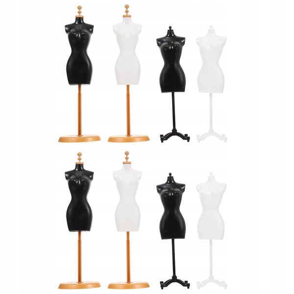 Lot de 8 mini mannequins en plastique pour vêtements de poupée, design élégant