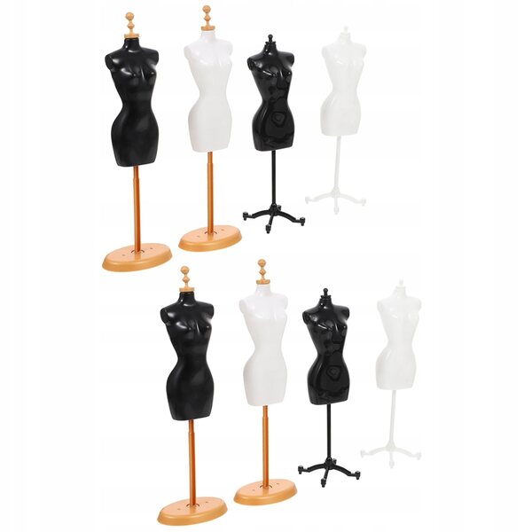 Lot de 8 mini mannequins en plastique pour vêtements de poupée, design élégant