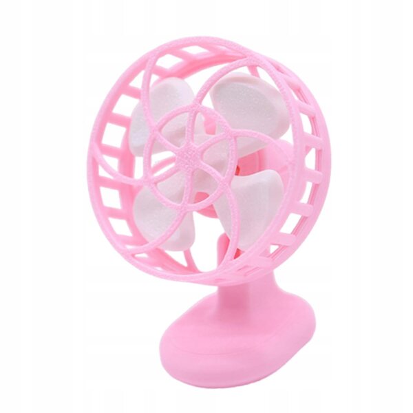 Mini ventilatore rosa per casa delle bambole in scala 1:12, accessorio realistico