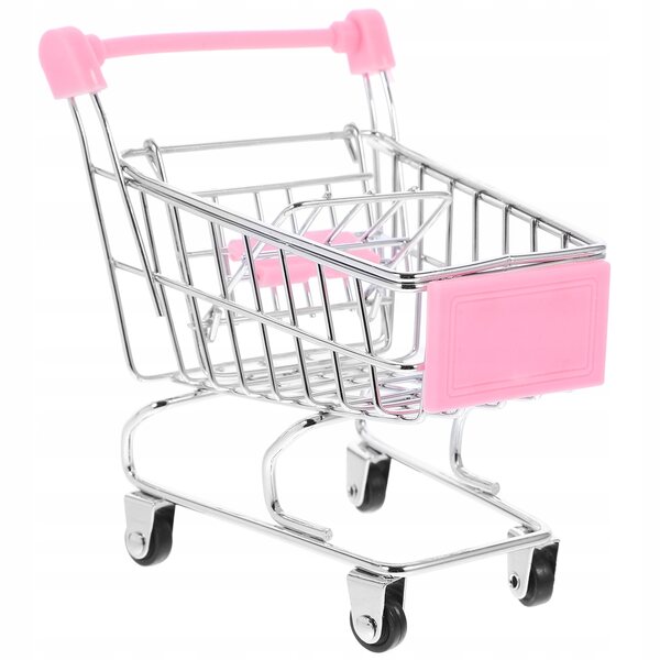 Mini Carrello della Spesa Giocattolo Rosa per Bambini - Gioco Educativo e Decorazione