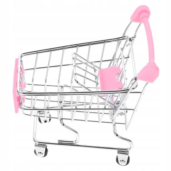 Mini Carrello della Spesa Giocattolo Rosa per Bambini - Gioco Educativo e Decorazione
