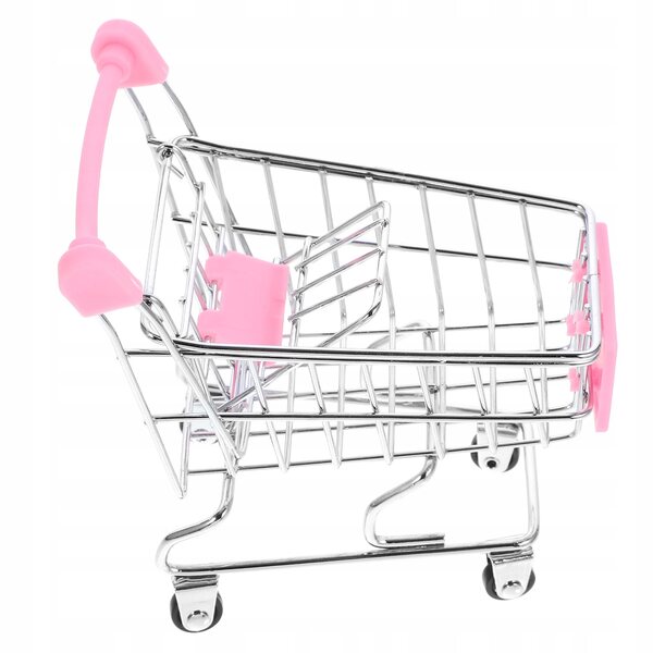 Mini Carrello della Spesa Giocattolo Rosa per Bambini - Gioco Educativo e Decorazione