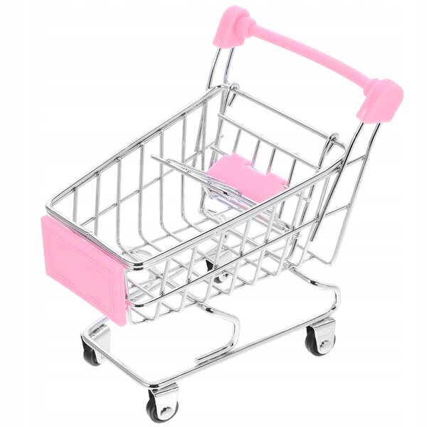 Mini Carrello della Spesa Giocattolo Rosa per Bambini - Gioco Educativo e Decorazione