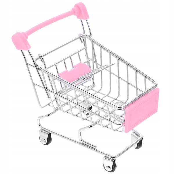 Mini Carrello della Spesa Giocattolo Rosa per Bambini - Gioco Educativo e Decorazione