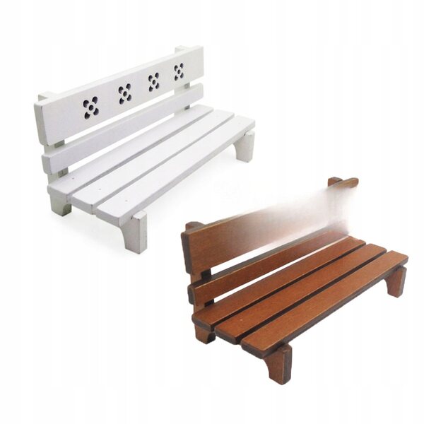 Mini panchina in legno marrone per casa e giardino decorativa 12x5,2x5,7 cm