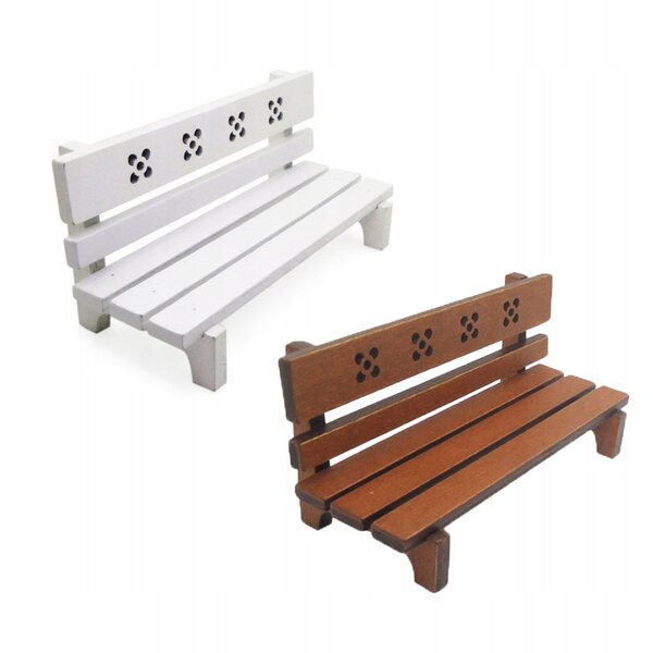 Mini panchina in legno marrone per casa e giardino decorativa 12x5,2x5,7 cm