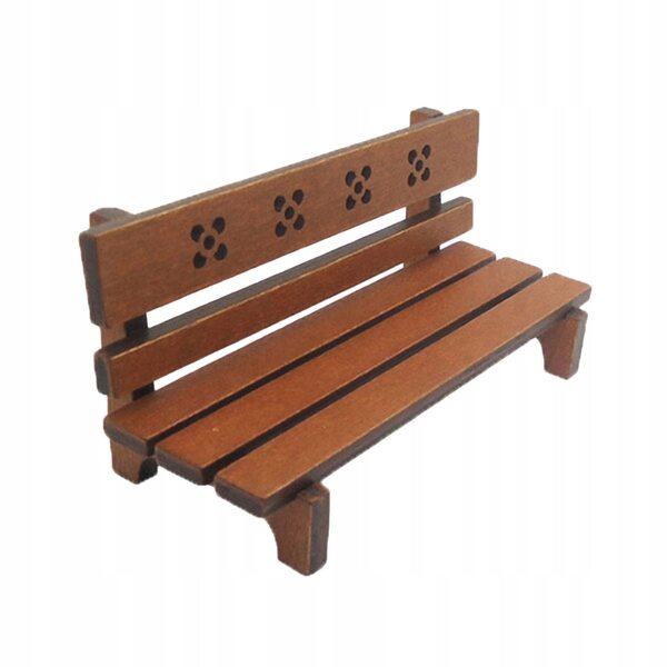 Mini panchina in legno marrone per casa e giardino decorativa 12x5,2x5,7 cm