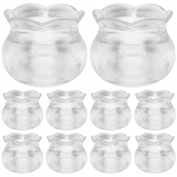 10 transparente Mini-Aquariumtabletts für Puppenhäuser, 3 x 3 x 2,4 cm