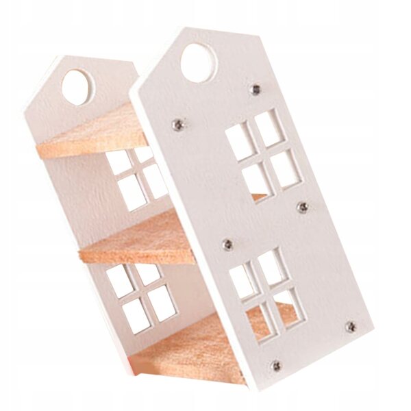 Miniatura moderna scaffale in legno per casa delle bambole e decorazioni