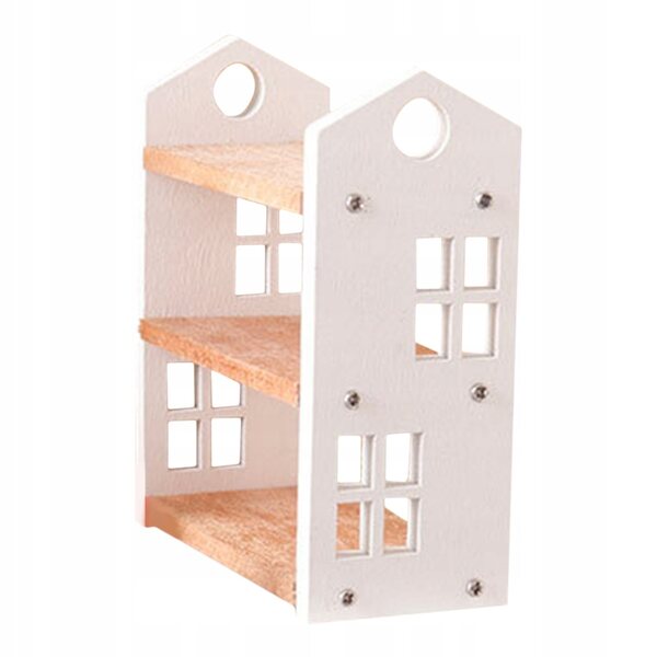 Miniatura moderna scaffale in legno per casa delle bambole e decorazioni